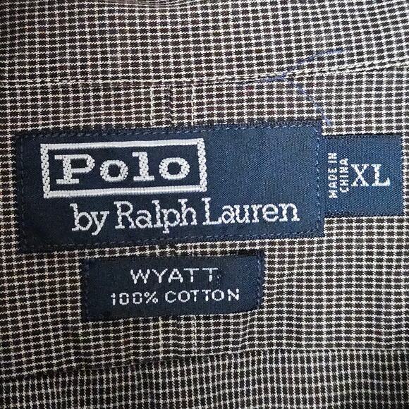 Polo Ralph Lauren Mens Vintage Wyatt Micro Check Plaid Button Down Shirt Sz XL - Picture 5 of 11